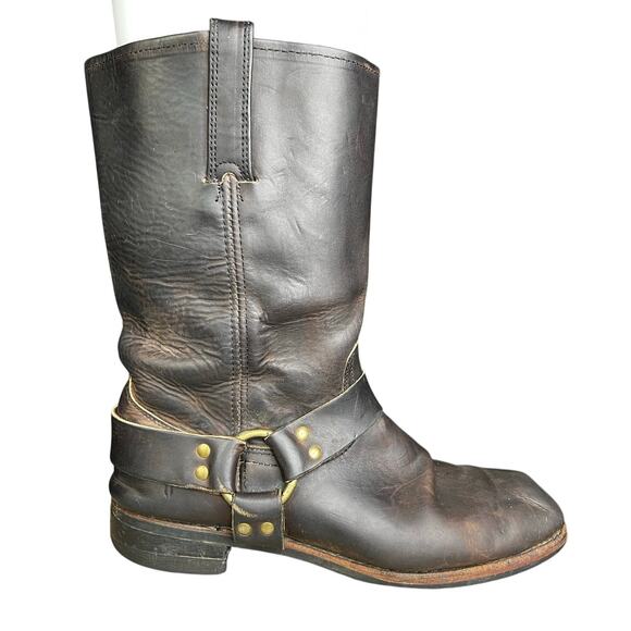 Frye Men’s 12R Brown Leather Harness Boots Size US 13 - Picture 3 of 9